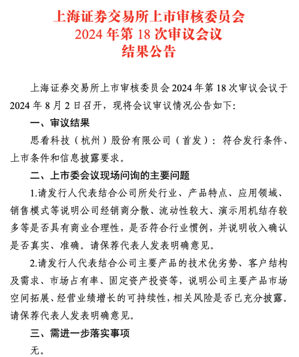 富豪配资 “科创板八条”后首家！思看科技科创板IPO过会 三大要点看上市审核新方向