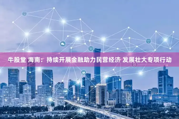 牛股堂 海南：持续开展金融助力民营经济 发展壮大专项行动